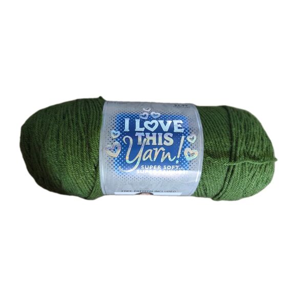 I Love This Yarn! DARK OLIVE Green #130 Acrylic 7 oz 355 yds 282251 Skein 2010 - Picture 1 of 4